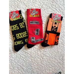 Sillies Socks Novelty Crew Socks Bundle 3 Pairs Gaming Calculator iPac Mens OS